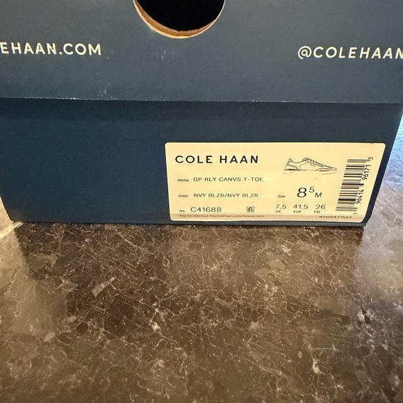 Cole Haan Gray Suede & Canvas Lace-Up Sneakers Navy - Picture 13 of 14